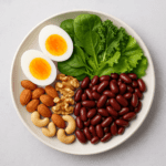 " Protein fiber healthy rich food"